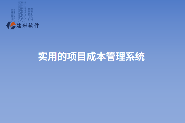 实用的项目成本管理系统