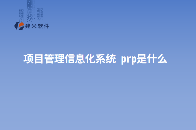 项目管理信息化系统 prp是什么