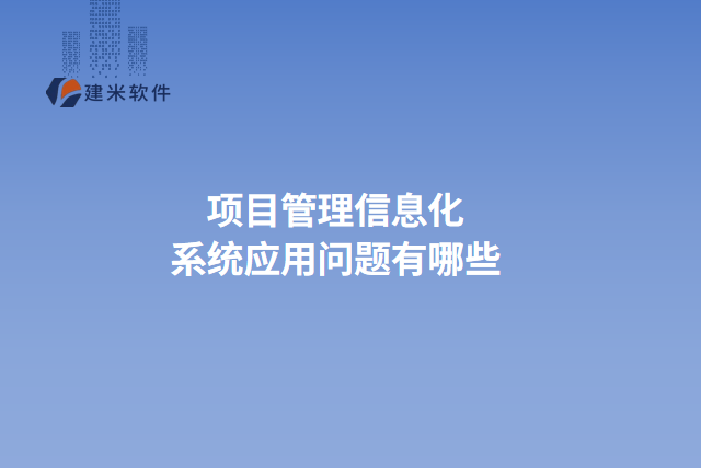 项目管理信息化系统应用问题有哪些