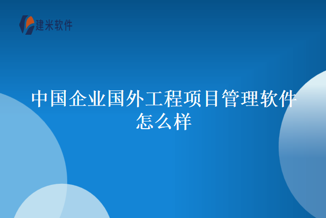 中国企业国外工程项目管理软件怎么样