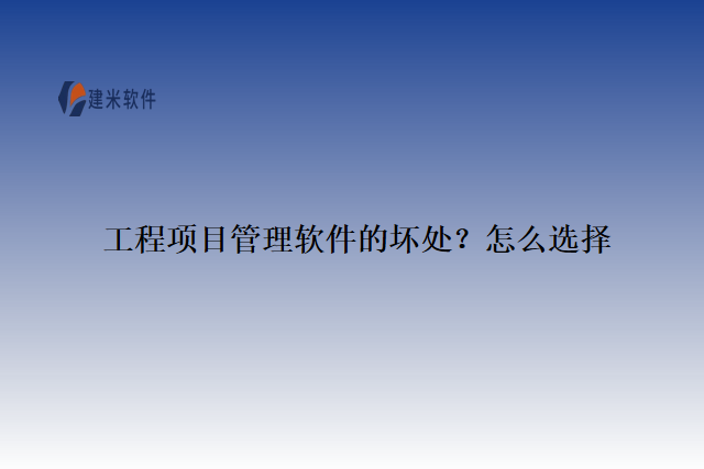 工程项目管理软件的坏处？怎么选择