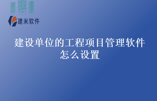 建设单位的工程项目管理软件怎么设置