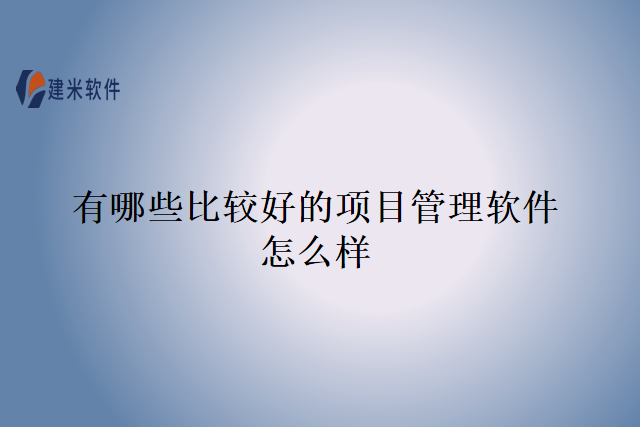 有哪些比较好的项目管理软件怎么样