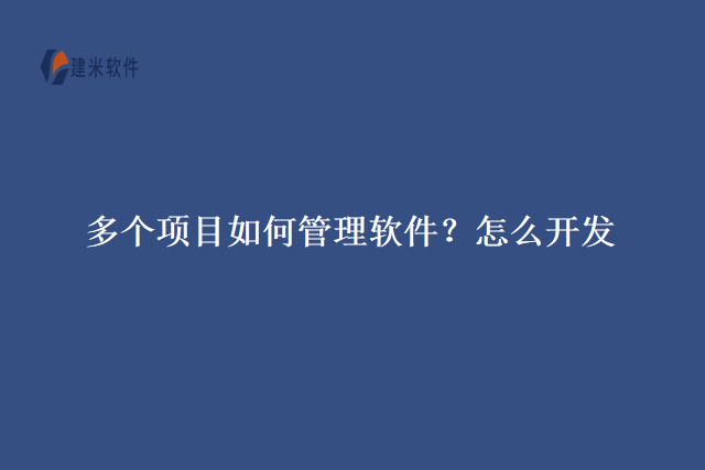 多个项目如何管理软件？怎么开发