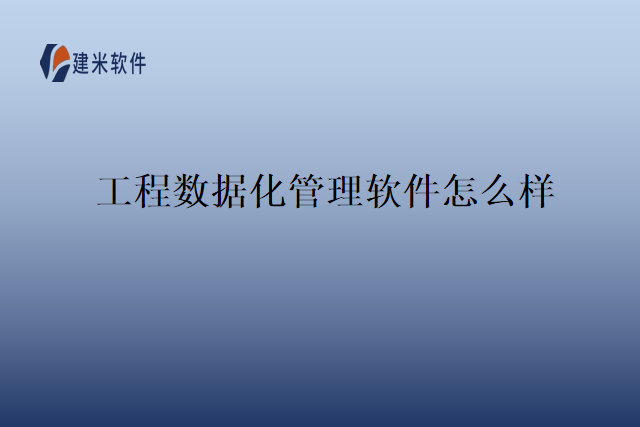 工程数据化管理软件怎么样