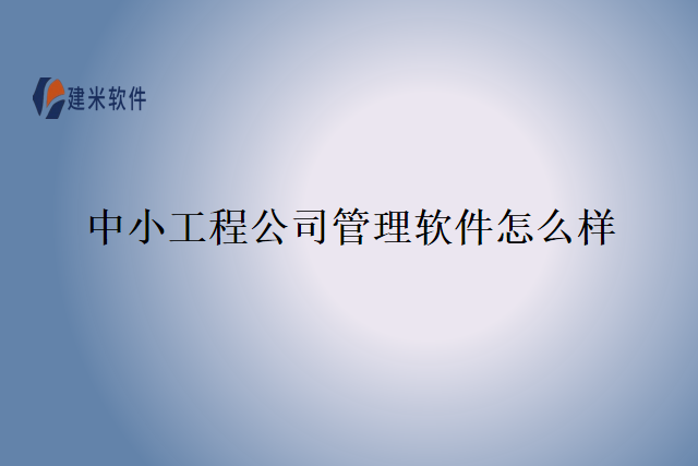 中小工程公司管理软件怎么样