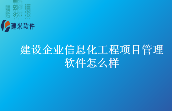 建设企业信息化工程项目管理软件怎么样