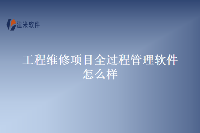 工程维修项目全过程管理软件怎么样