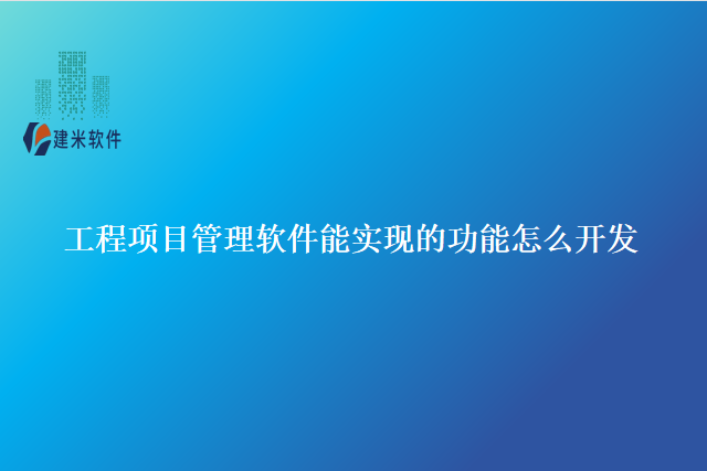 工程项目管理软件能实现的功能怎么开发