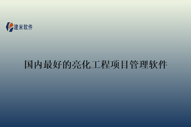 国内最好的亮化工程项目管理软件