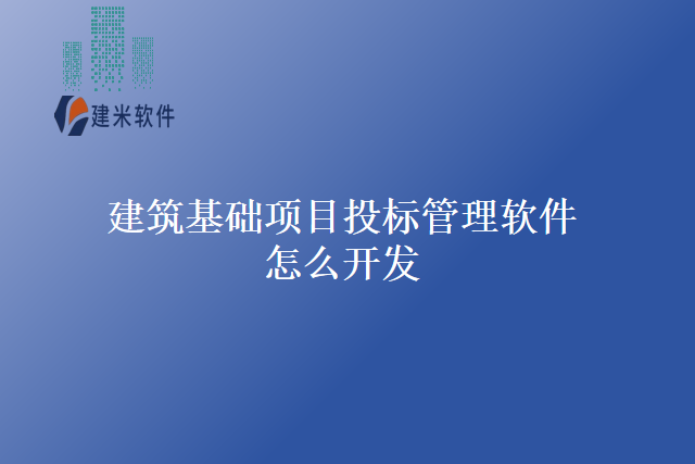 建筑基础项目投标管理软件怎么开发