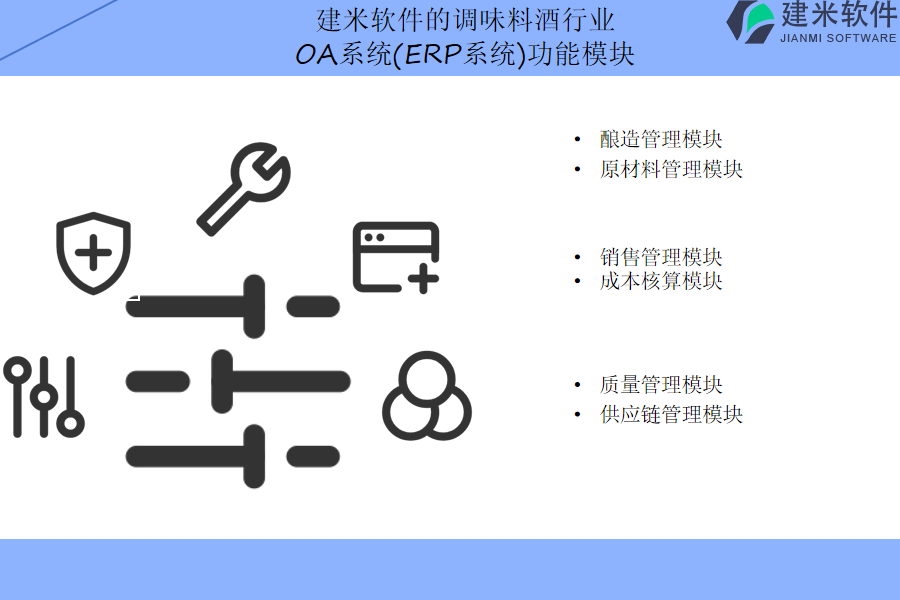 建米软件的调味料酒行业OA系统(ERP系统)功能模块介绍