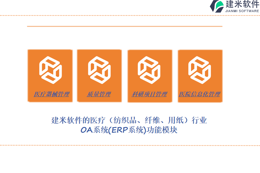 建米软件的医疗(纺织品、纤维、用纸)行业OA系统(ERP系统)功能模块介绍